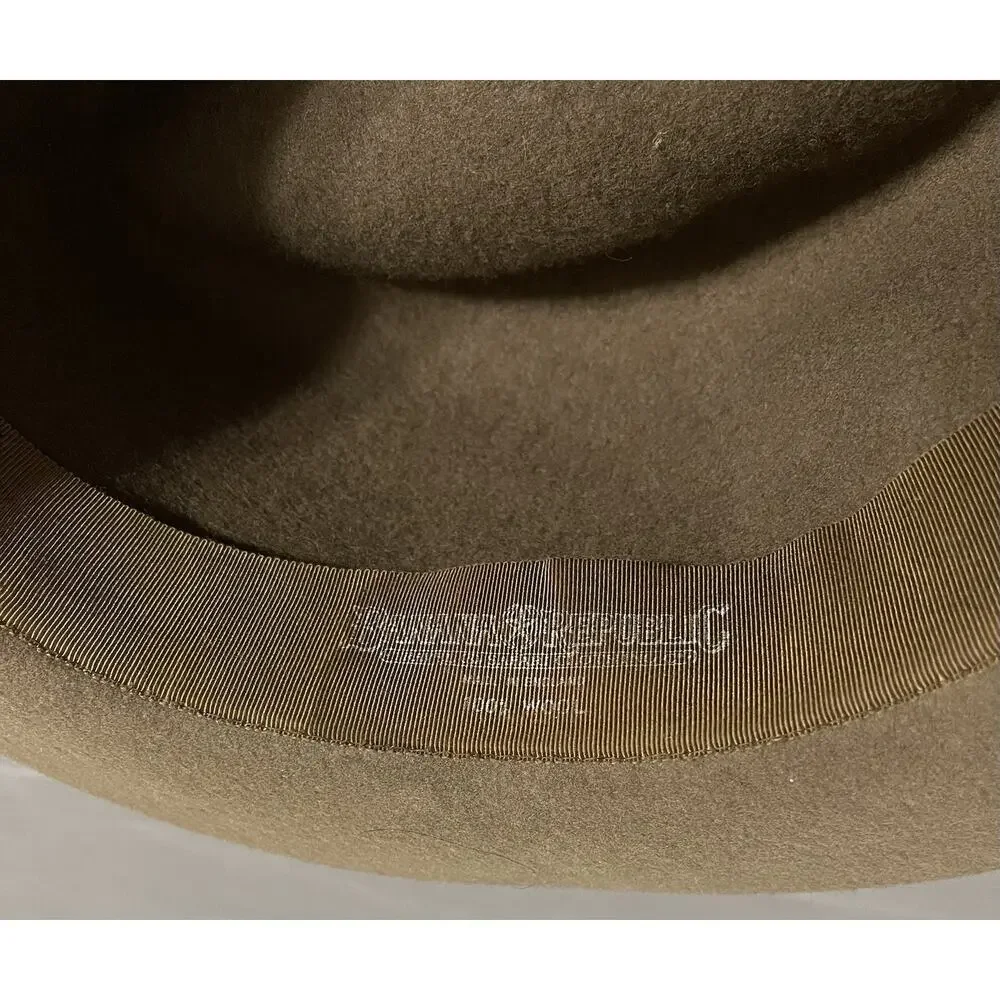 Vintage 80s Banana Republic Safari Fedora 7 3/8 Brown Wool Made in England